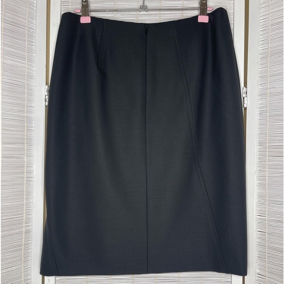 Akris Punto Charcoal Black Asymmetrical Seam Skirt Size 6 - Picture 3 of 6